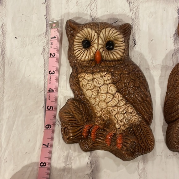 Vintage 70s Owl Pair Set of Two Foam Wall Hangings MCM - Picture 5 of 9